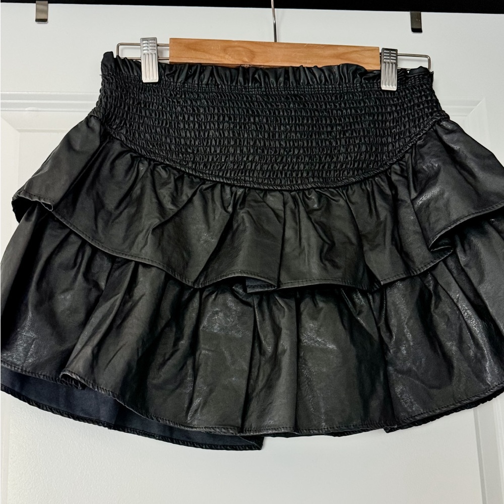 Mustard Seed Black Tiered Ruffle Mini Skirt